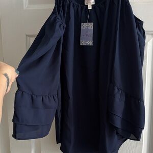 Hot in Hollywood Navy Blouse